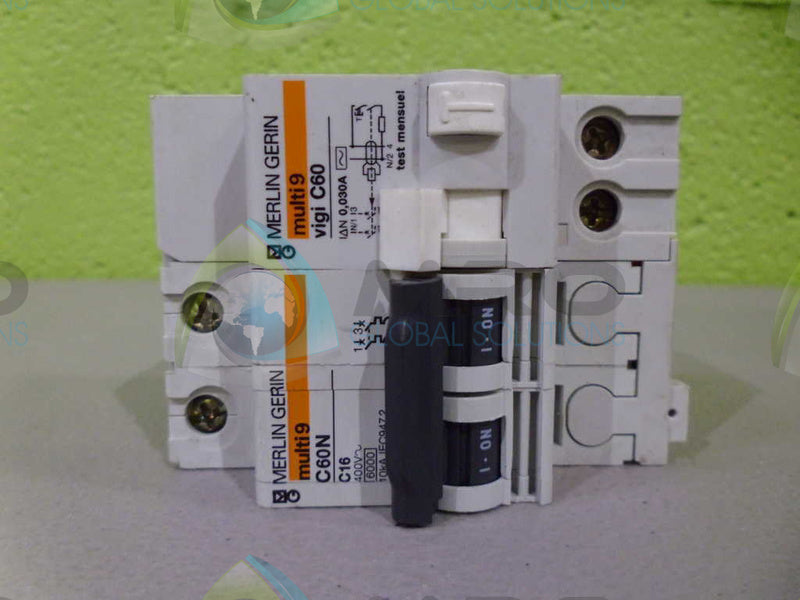 MERLIN GERIN C60N C16 W/VIGI C60 CIRCUIT BREAKER *USED*