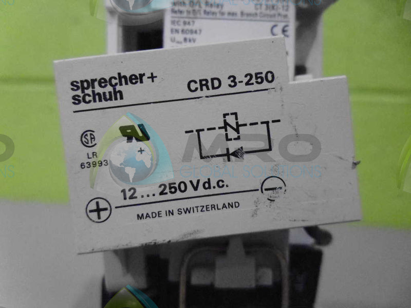 SPRECHER+SCHUH CA3-12-10 W/ CRD3-250 CIRCUIT BREAKER *USED*