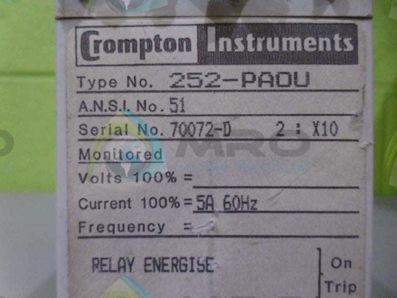 CROMPTON 252-PAOU AUXILARY CONTACT *USED*