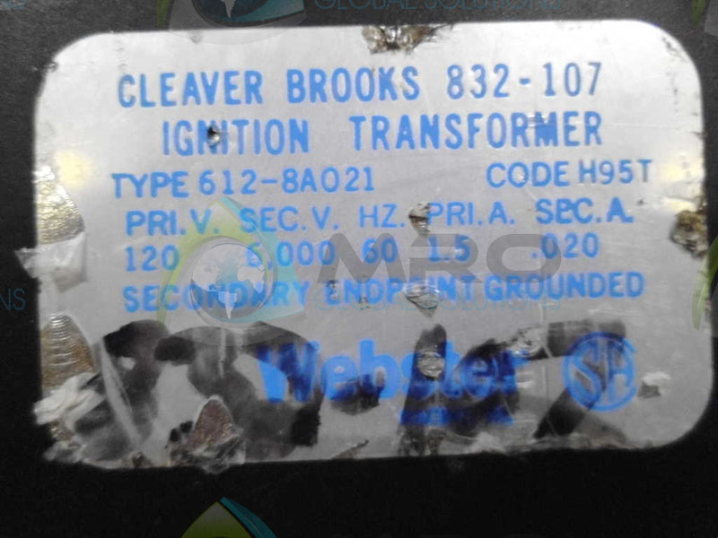 CLEVER BROOKS 612-8A021 TRANSFORMER UNMP