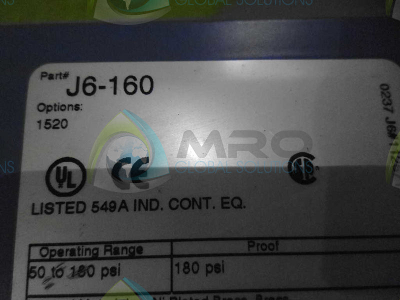 UNITED ELECTRIC J6-160 *USED*