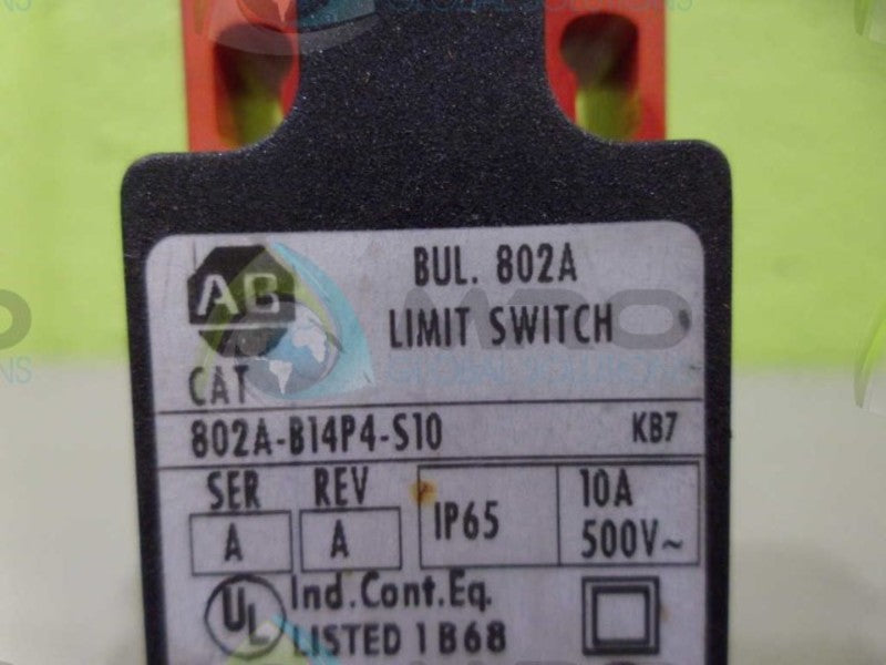ALLEN BRADLEY 802A-B14P4-S10 LIMIT SWITCH *USED*