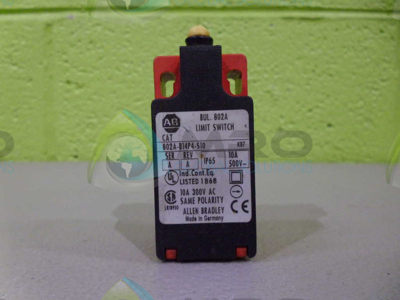 ALLEN BRADLEY 802A-B14P4-S10 LIMIT SWITCH *USED*