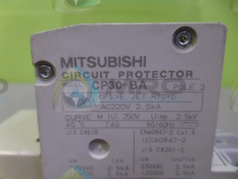MITSUBISHI CP30-BA-2P-20A CIRCUIT PROTECTOR 20A *NEW NO BOX*