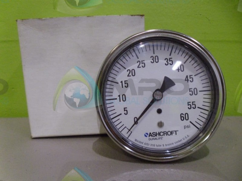 ASHCROFT 351009AW02B-60# PRESSURE GAUGE 0-60 PSI NSMP