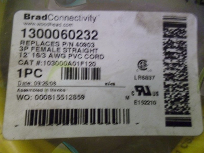 DANIEL WOODHEAD 1300060232 PVC CORD NSMP