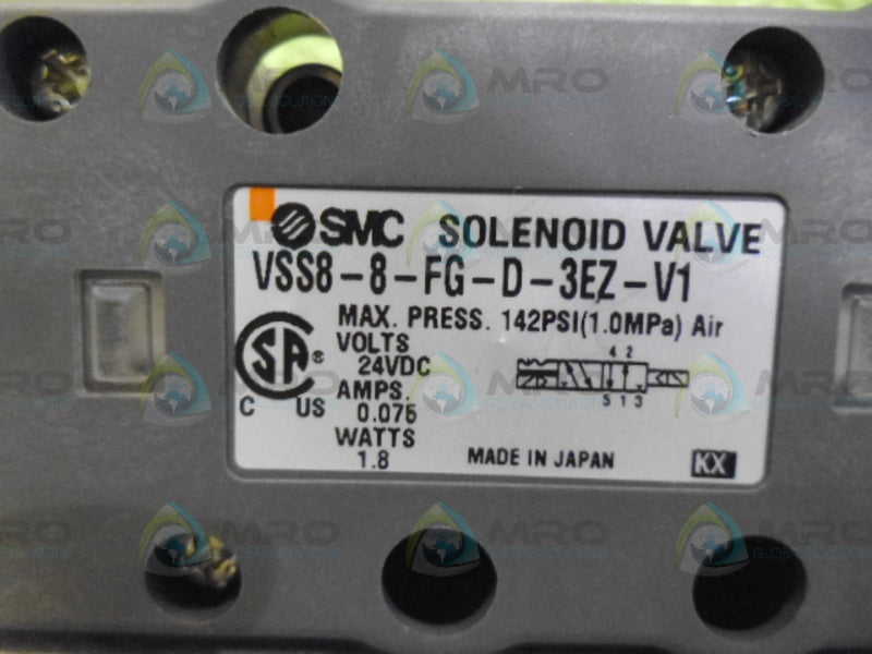SMC VSS8-8-FG-D-3EZ-V1 SOLENOID VALVE NSNP