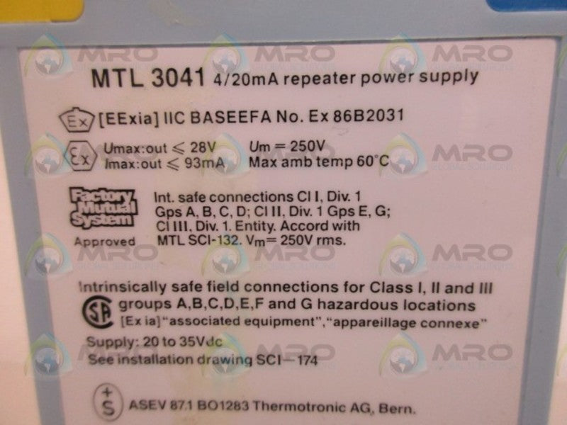 MEASUREMENT TECHNOLOGY MTL-3041 REPEATER POWER SUPPLY NSNP