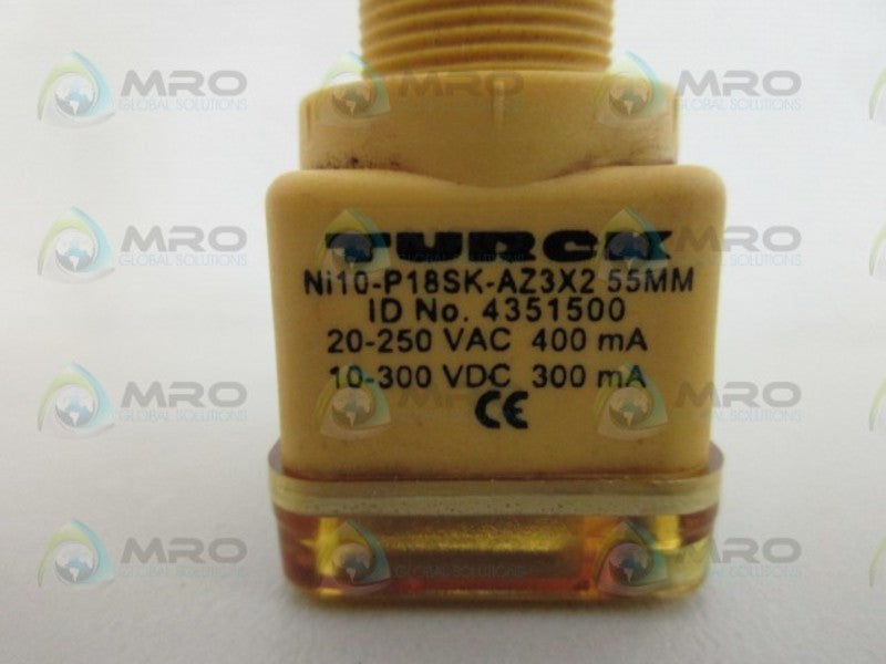 TURCK Ni10-P18SK-AZ3X2 55MM PROXIMITY SWITCH NSNP