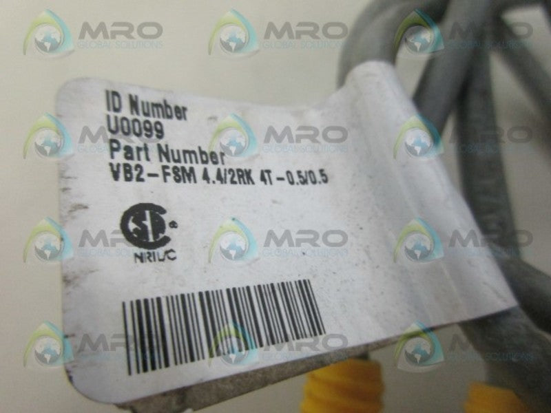 TURCK VB2-FSM4.4/2RK4T-0.5/0.5 CORDSET SPLITTER UNMP
