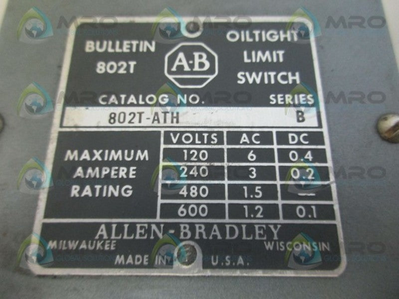 INDUSTRIAL SPARE PART 802T-ATH SER. B UNMP