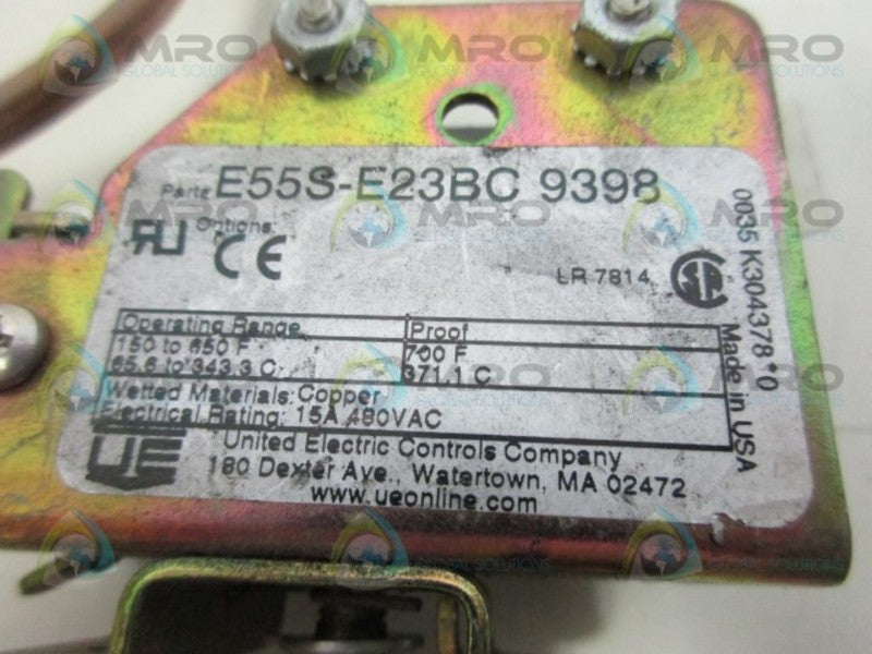 UNITED ELECTRIC E55S-E23BC-9398 TEMPERATURE CONTROLLER UNMP