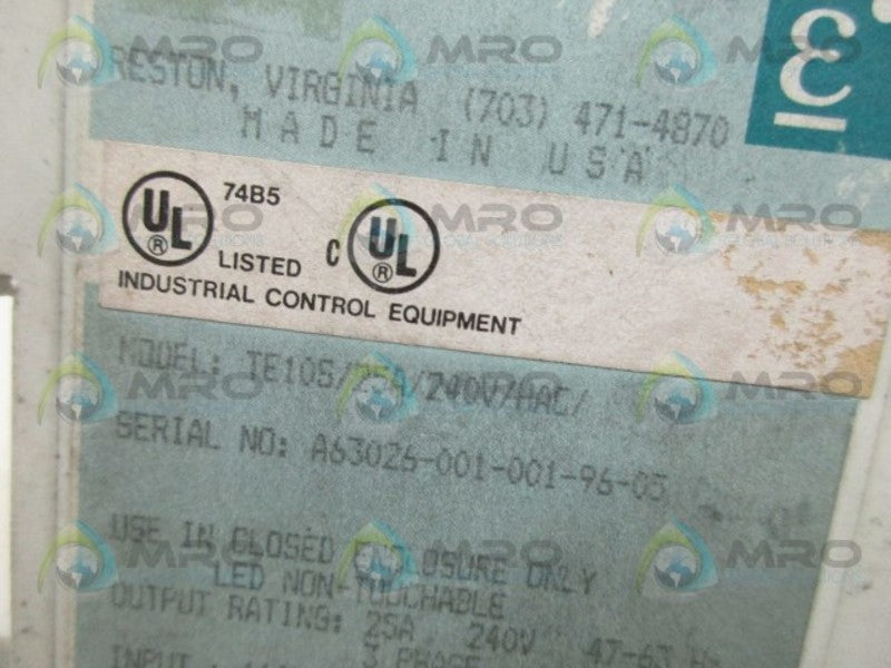 EUROTHERM TE10S/25A/240V/HAC SOLID STATE RELAY UNMP