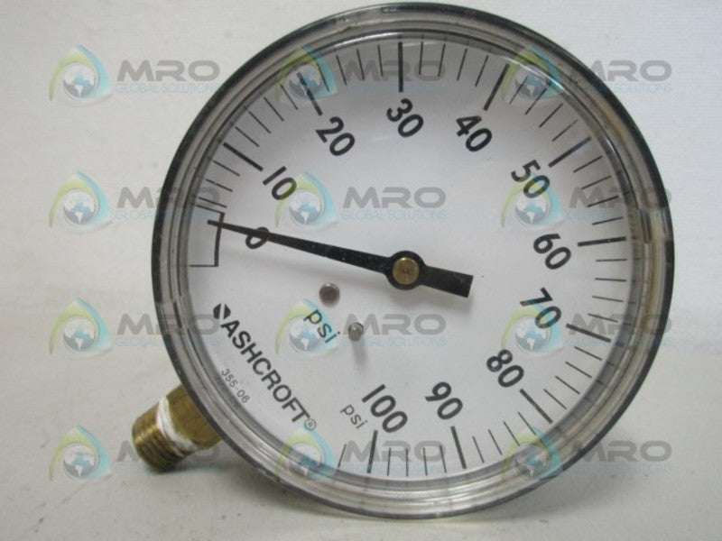 ASHCROFT 355-06 GAUGE 0-100 UNMP