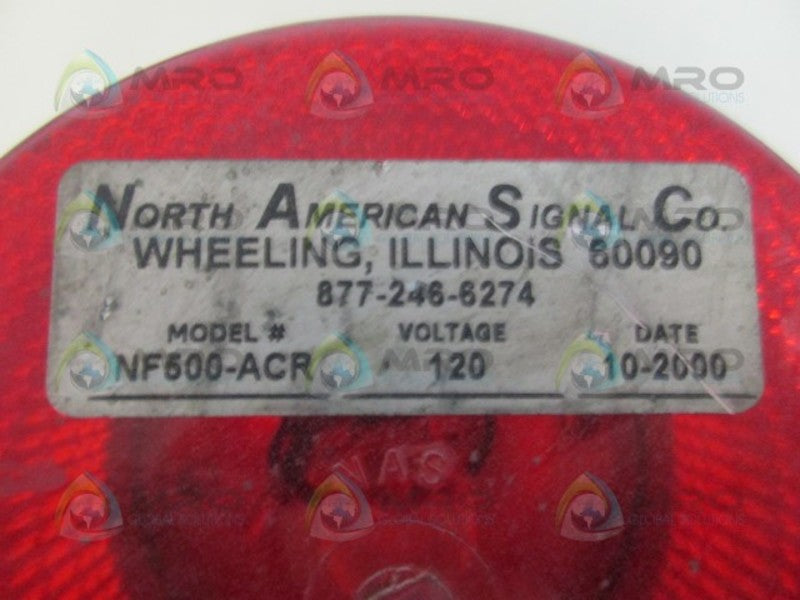 NORTH AMERICAN SIGNAL NF500-ACR RED STROBE LIGHT UNMP