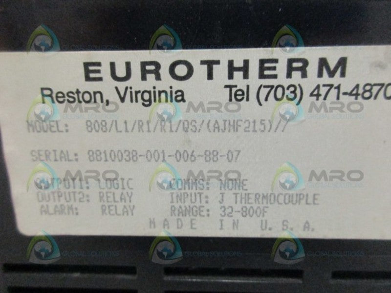 EUROTHERM 808/L1/R1/R1/QS(AJHF215) TEMPERATURE CONTROLLER UNMP