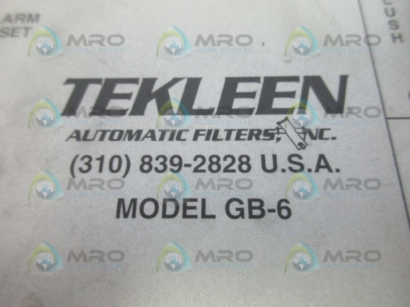 TEKLEEN GB-6 CONTROLLER UNMP