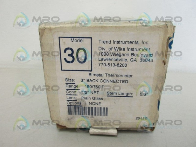 WIKA MODEL 30 150-750 THERMOMETER NSMP