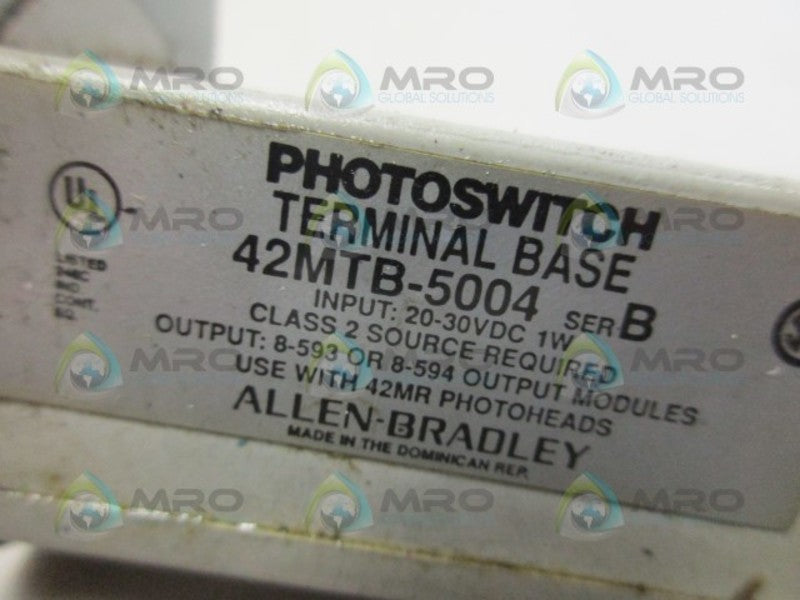 ALLEN BRADLEY 42MTB-5004 SER B PHOTOSWITCH (AS PICTURED)UNMP