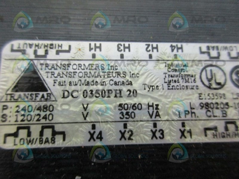 TRANSFAB DC0350PH TRANSFORMER NSMP