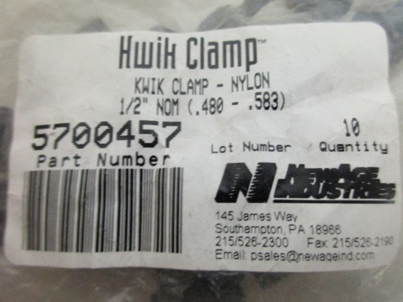 NSNP AGE INDUSTRIES 5700457 KWIK CLAMP (PACKAGE OF 10) NSMP