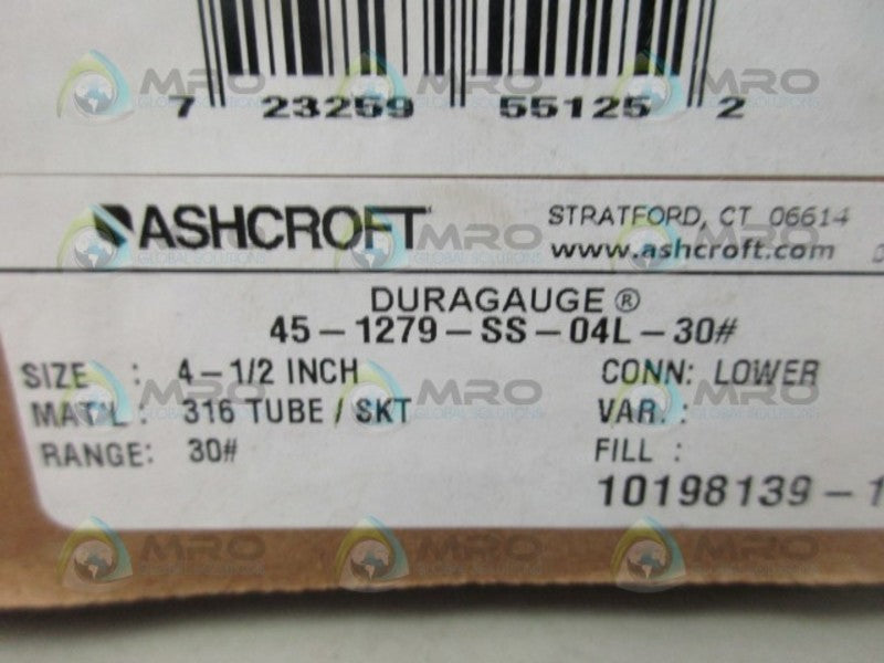 ASHCROFT 451279SS04L30# 0-30 NSMP