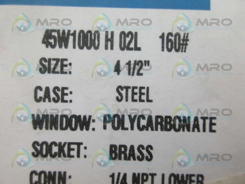 ASHCROFT 45W1000H02L160# PRESSURE GAUGE 0-160 NSMP