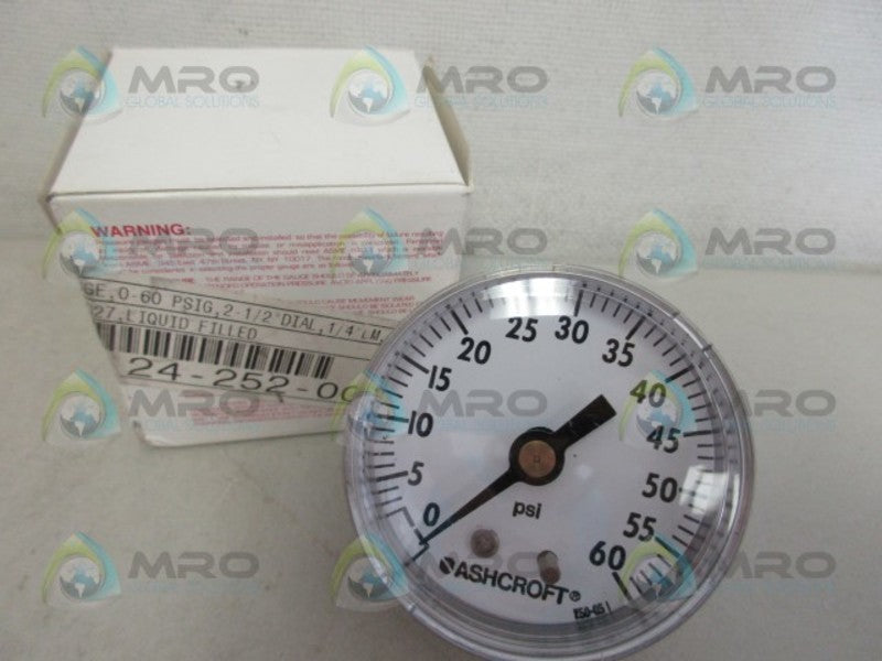 ASHCROFT X50-05 PRESSURE GAUGE 0-60 NSMP