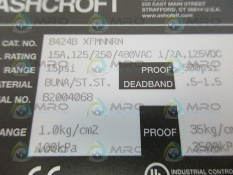 ASHCROFT B424BXFMNNRN 15PSI NSMP
