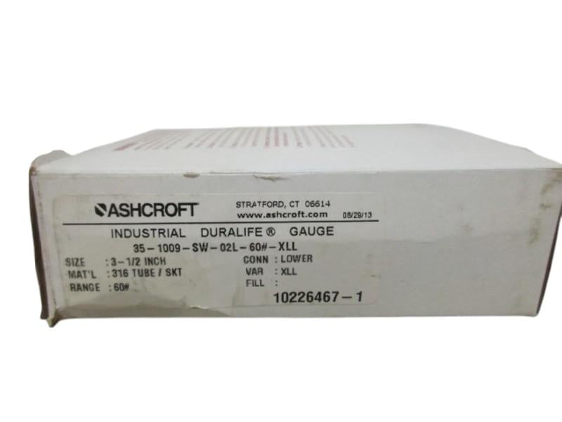 ASHCROFT 351009SW02L60XLL PRESSURE GAUGE 0-60 NSMP