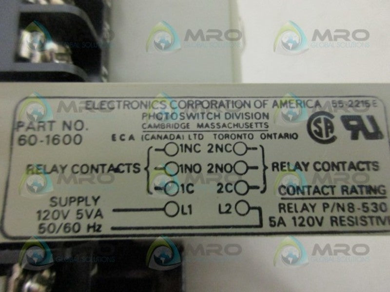 ECA PHOTOSWITCH 60-1600 OUTPUT CONTROL BASE NSMP