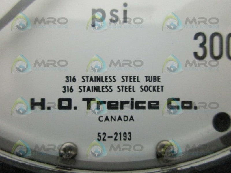 TRERICE 52-2193 PRESSURE GAUGE 0-300 NSNP