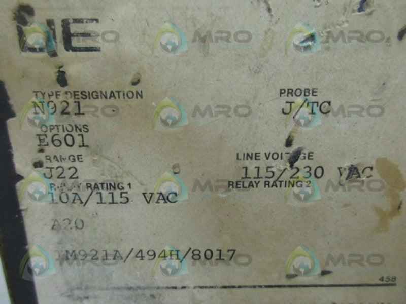 UNITED ELECTRIC N921 TEMPERATURE CONTROLLER 0-400 UNMP