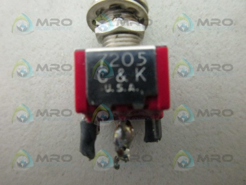 C&K 7205 TOGGLE SWITCH UNMP