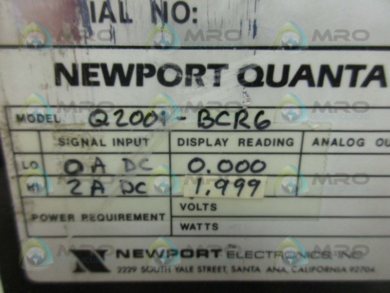 NSNPPORT Q2001-BCR6 TEMPERATURE CONTROLLER (AS PICTURED) UNMP