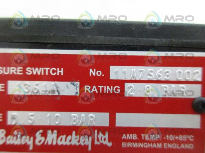 BAILEY & MACKEY 1361A PRESSURE SWITCH NSNP