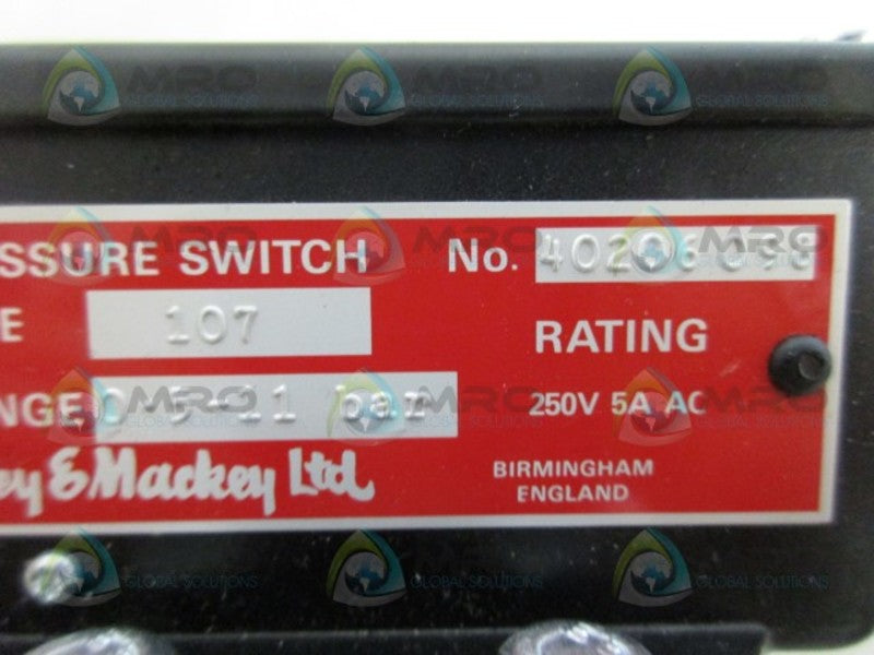 BAILEY & MACKEY 107 PRESSURE SWITCH NSNP