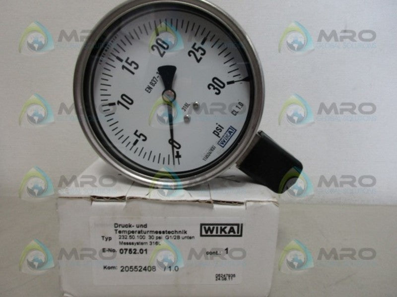 WIKA 232.50.100 PRESSURE GAUGE 0-30 NSMP