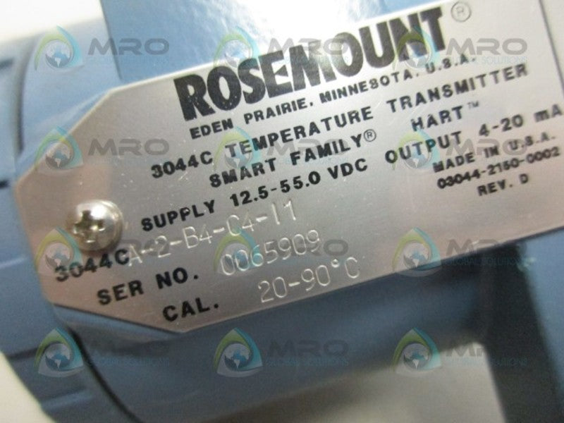 ROSEMOUNT 3044CA-2-B4-C4-I1 TEMPERATURE TRANSMITTER NSNP
