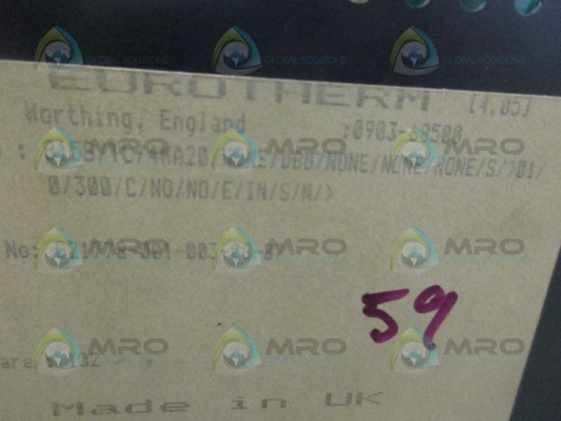 EUROTHERM 815S/TC/4MA20/NONE/DBD/NONE/NONE/S/01 TEMPERATURE CONTROLLER UNMP