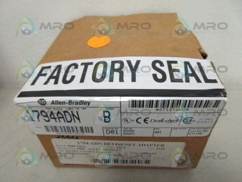 INDUSTRIAL SPARE PART FLEX I/O 1794-ADN SER. B ADAPTER MODULE DATE:1999 NSFS