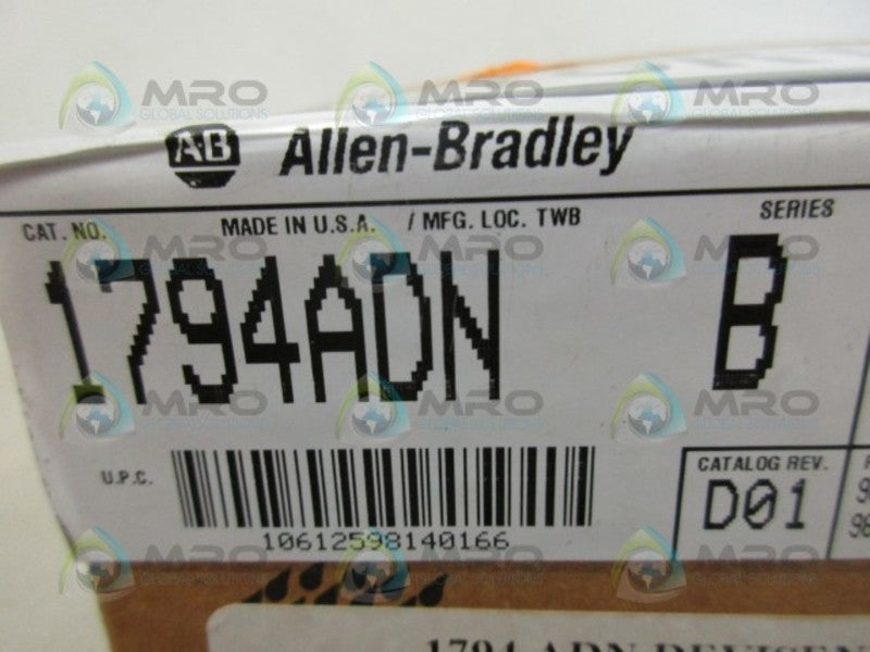 INDUSTRIAL SPARE PART FLEX I/O 1794-ADN SER. B ADAPTER MODULE DATE:1999 NSFS