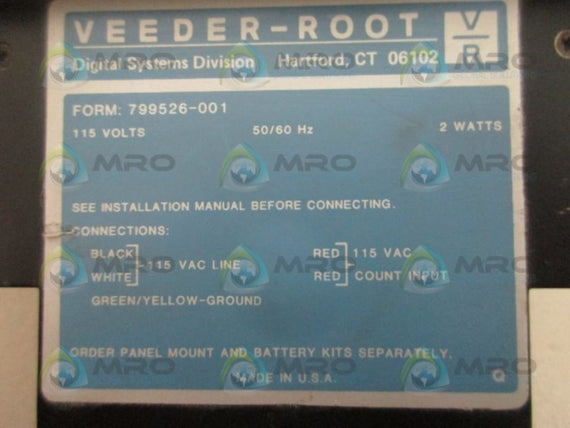 VEEDER-ROOT 799526-001 ELECTRONIC DIGITAL TOTALIZER UNMP