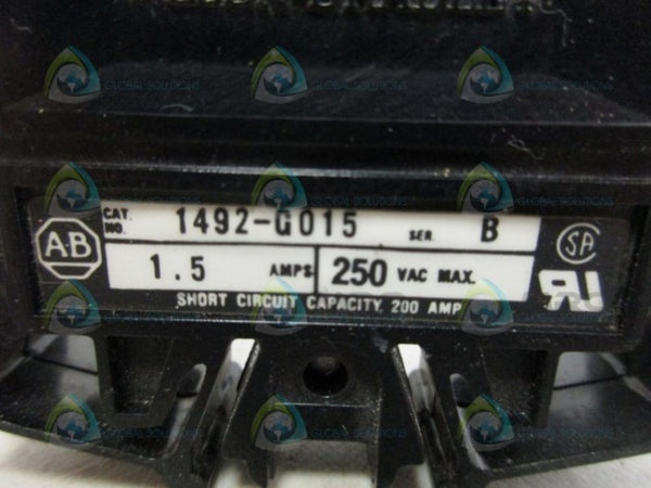 ALLEN BRADLEY 1492-G015 SER. B CIRCUIT BREAKER 1.5A NSNP