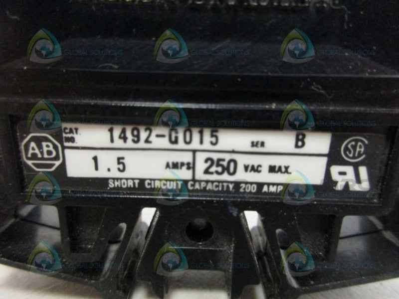 ALLEN BRADLEY 1492-G015 SER. B CIRCUIT BREAKER 1.5A NSNP