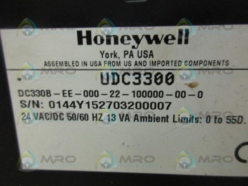 HONEYWELL DC330B-EE-000-22-100000-00-0 TEMPERATURE CONTROLLER UNMP
