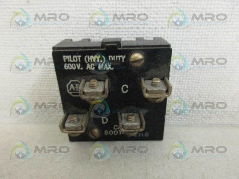 INDUSTRIAL SPARE PART 800T-J4H6 CONTACT BLOCK UNMP
