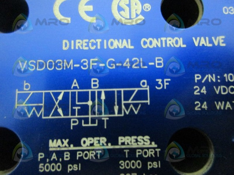 CONTINENTAL VSD03M-3F-G-42L-B DIRECTIONAL CONTROL VALVE NSNP