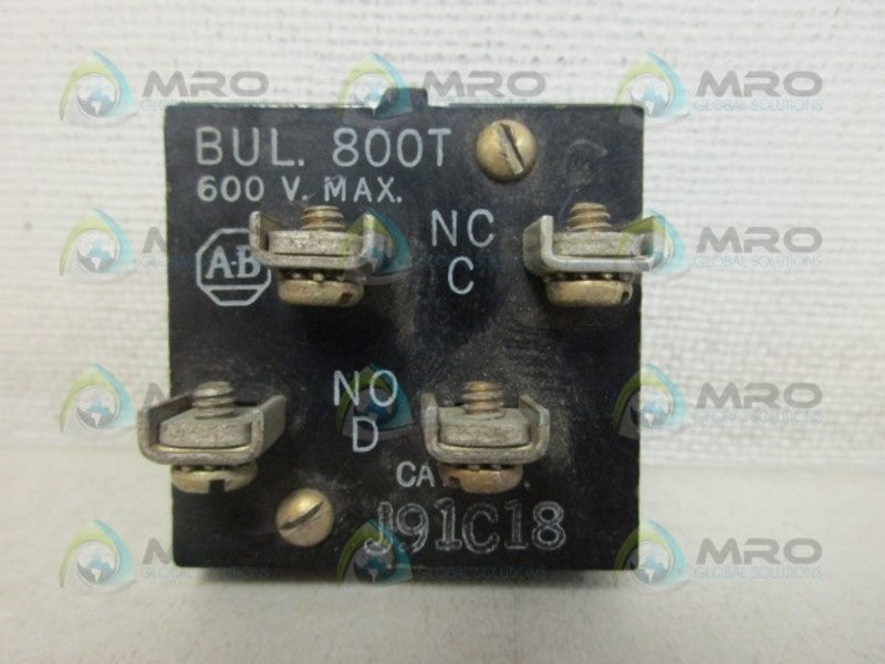 INDUSTRIAL SPARE PART 800T-J91C18 CONTACT BLOCK UNMP