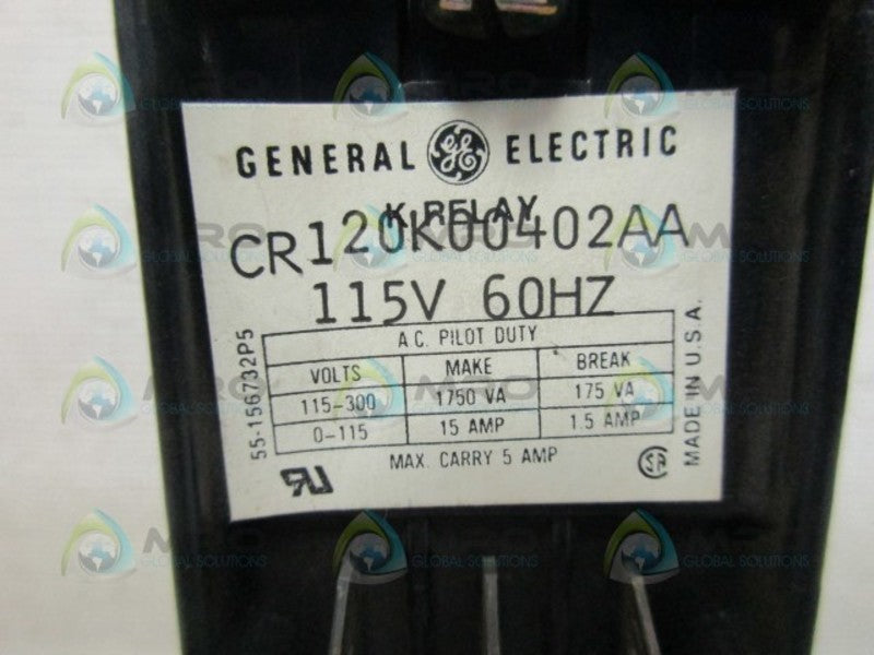 GENERAL ELECTRIC CR120K00402AA RELAY UNMP